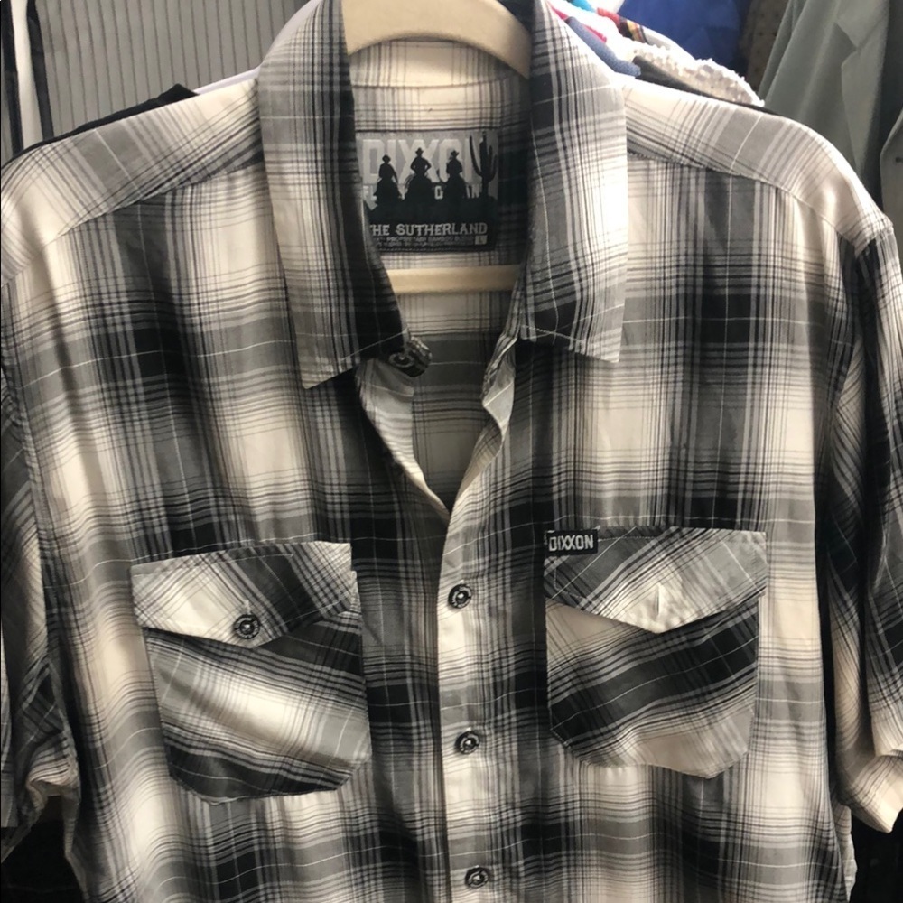 DIXXON “The Sutherland” Black and Gray Casual Button Down Shirt - Picture 5 of 8